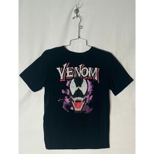 Distressed Venom Graphic T-Shirt Kids Black Short‎ Sleeve Comic Book Tee